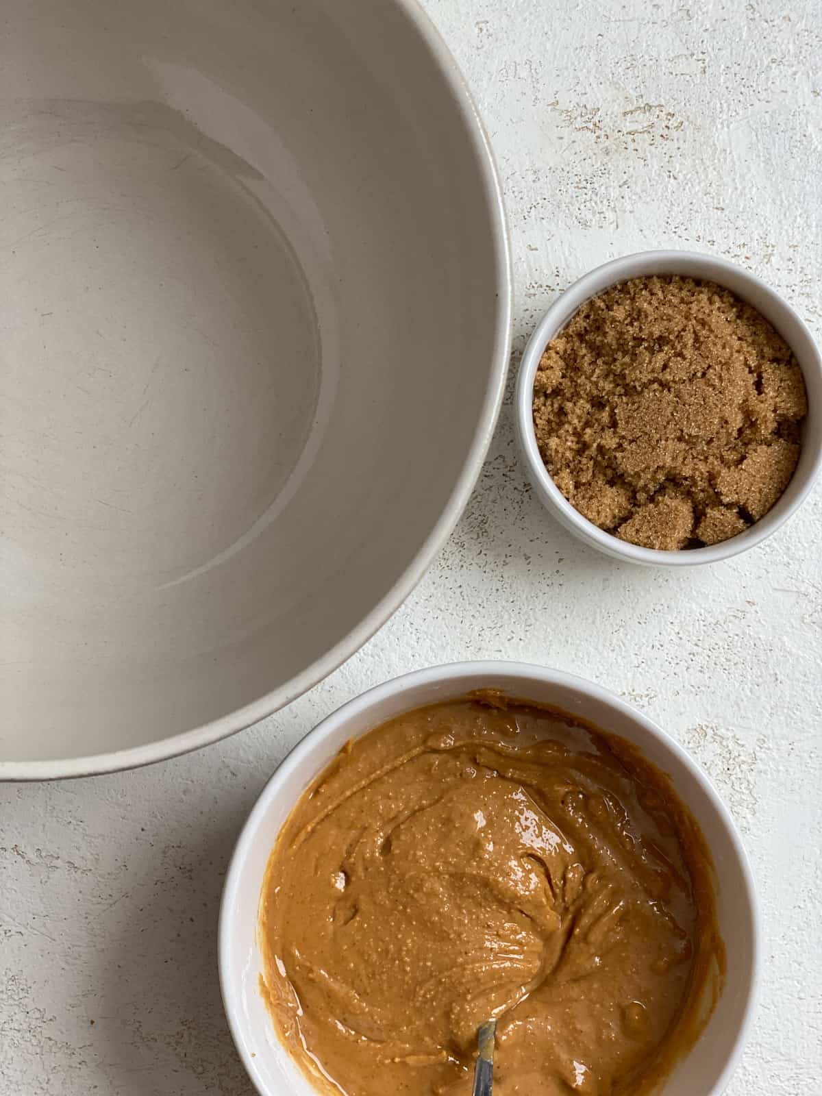 ingredients for Vegan Peanut Butter Cookies [With Filling| Sandwich Cookies] measured out a،nst a white background