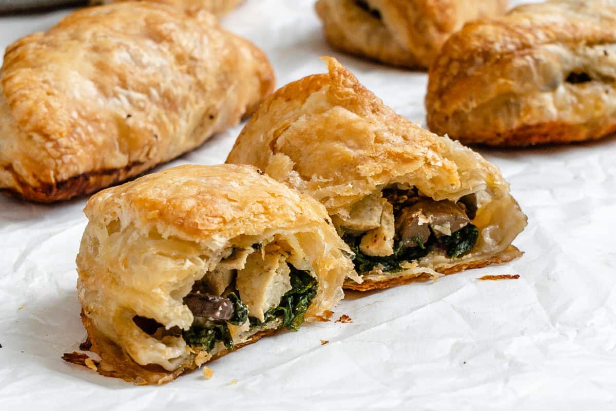 Spinach and Mushroom Puffs [Vegan Hand Pies] - Plant-Based on a Budget