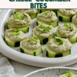 Pin for Easy Cucumber Bites with Sunflower Chive Cream Cheese.