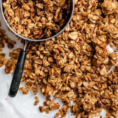 completed Easy Peanut Butter Granola against a white background