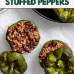Pin for Southwest Vegan Stuffed Peppers.