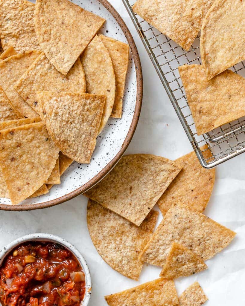 Air Fryer Tortilla Chips PlantBased on a Budget