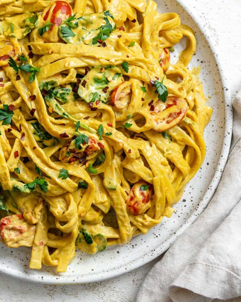 Creamy Curry Pasta (Vegan) PlantBased on a Budget
