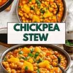 Pin for Easy Chickpea Stew.