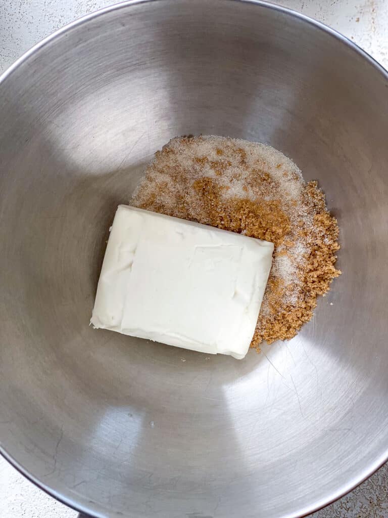 sugars and butter added to mixing bowl