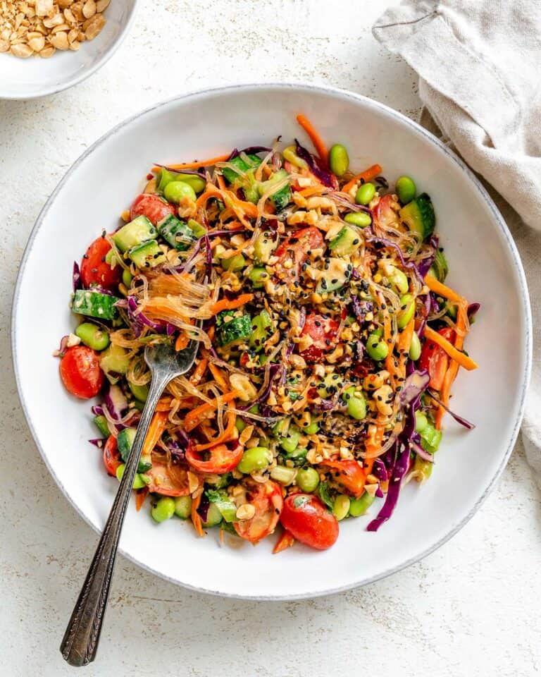 Peanut Noodle Salad [Glass Noodle Salad] - Plant-Based on a Budget