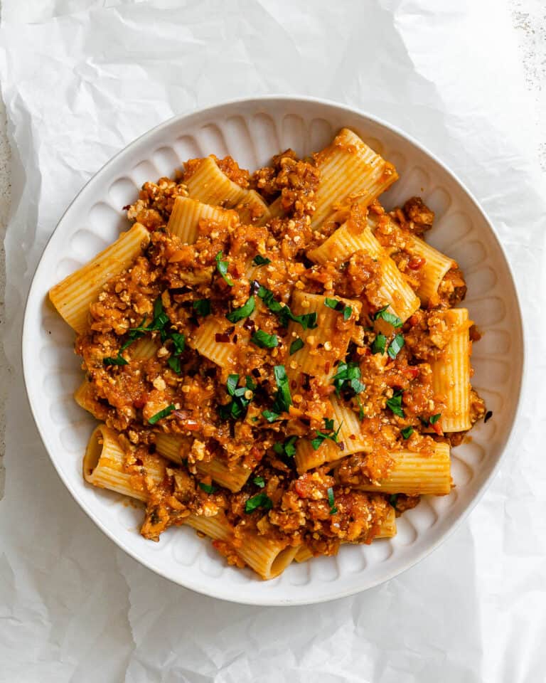 Tofu Bolognese PlantBased on a Budget