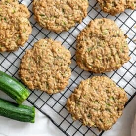 completed Oatmeal Zucchini Cookies on wire rack