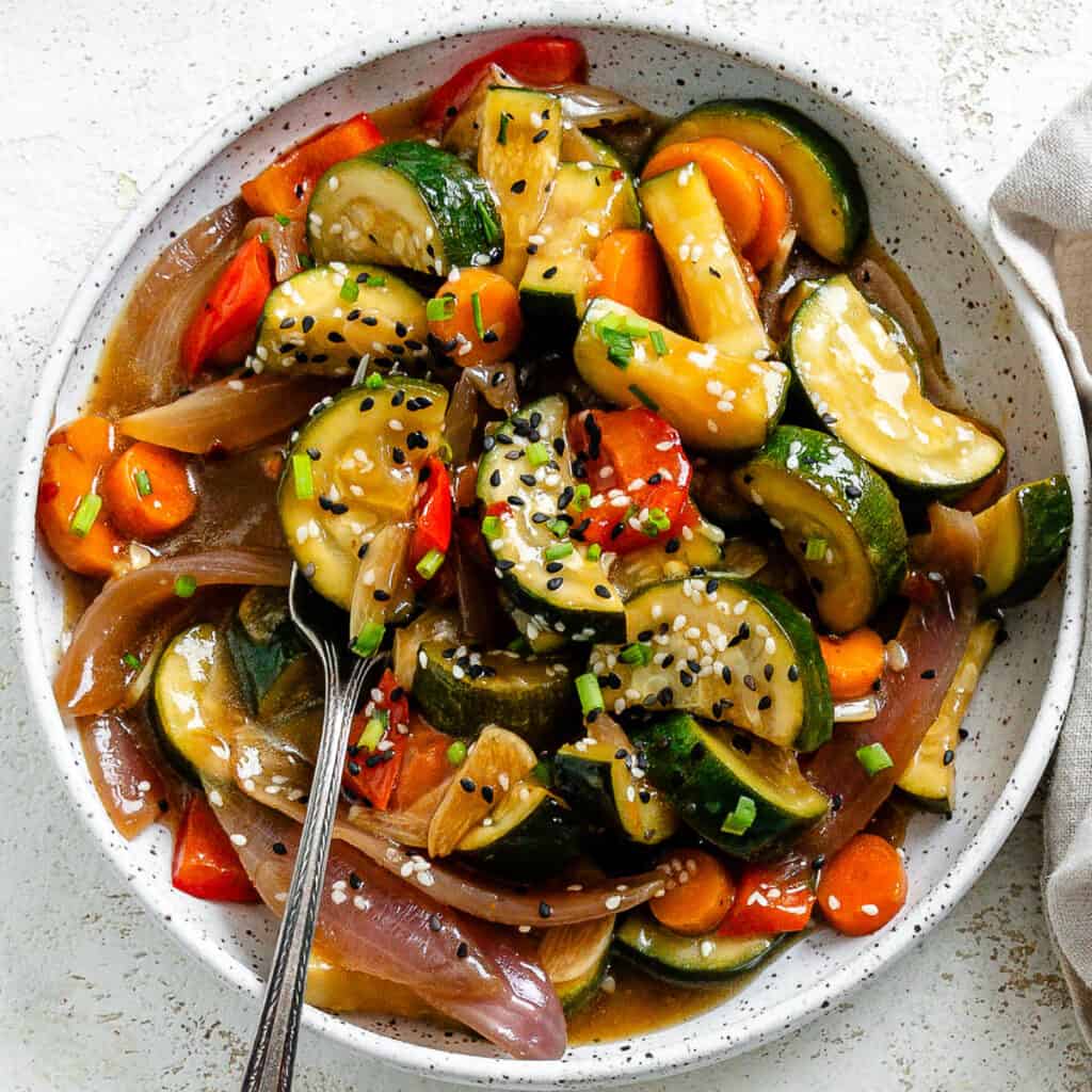 Easy Zucchini Stir Fry PlantBased on a Budget