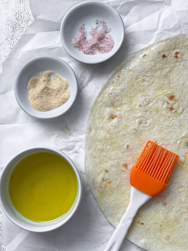 ingredients for Crispy Baked Tortilla Bowls measured out a،nst a white surface