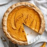completed Vegan Sweet Potato Pie against a white background