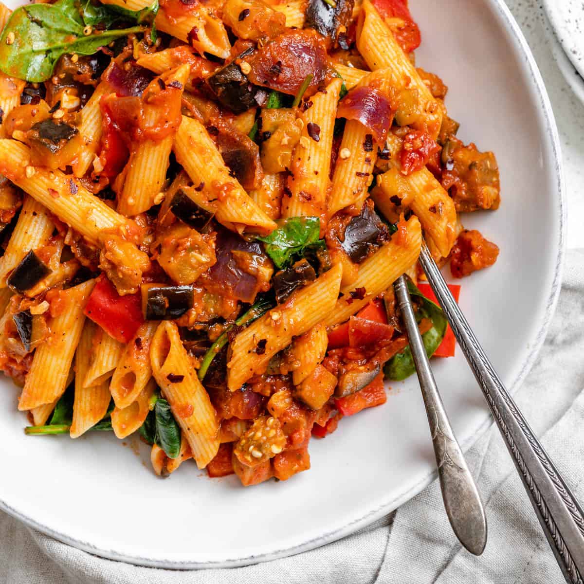 Easy Penne Alla Norma (Eggplant Pasta) - Plant-Based on a Budget