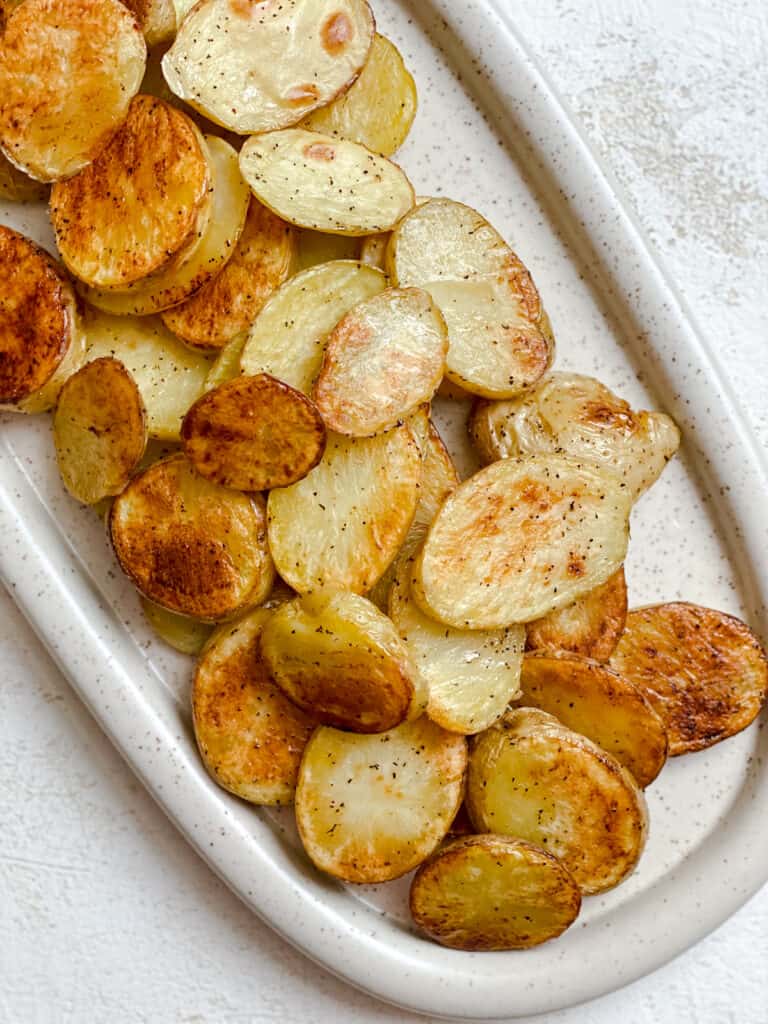 completed potatoes on a baking dish