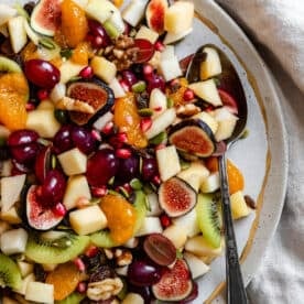 Completed Healthy Thanksgiving Fruit Salad in a bowl.
