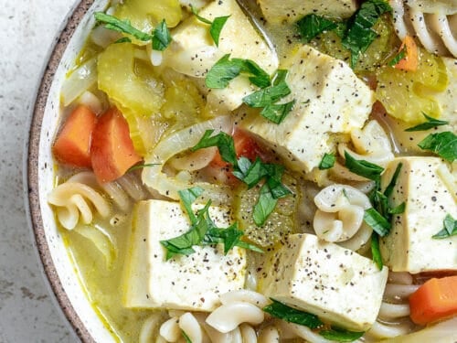 Vegan Chicken Noodle Soup Stove Instant Pot Crockpot