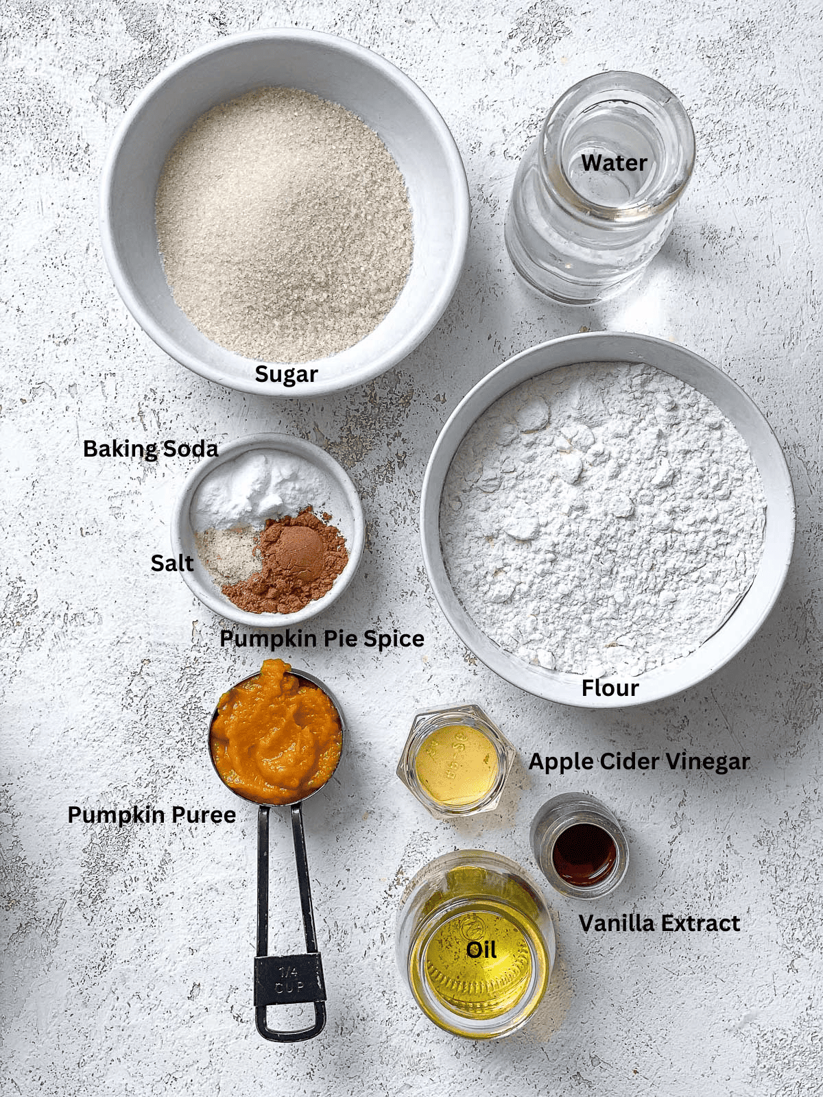 ingredients for Vegan Pumpkin Cupcakes