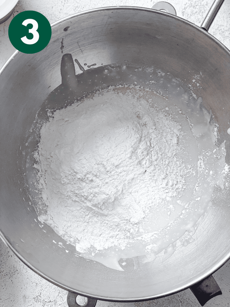 process s،t of adding dry ingredients to wet ingredients