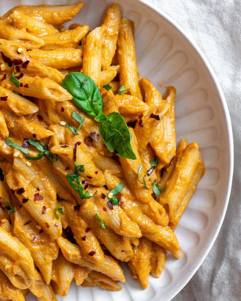 Creamy Tomato Tofu Pasta Sauce - Plant-Based on a Budget