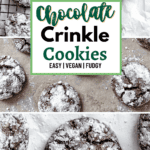 pin for Vegan Chocolate Crinkle Cookies