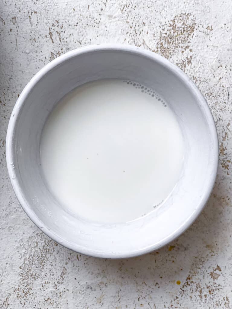 plant-based milk in a bowl