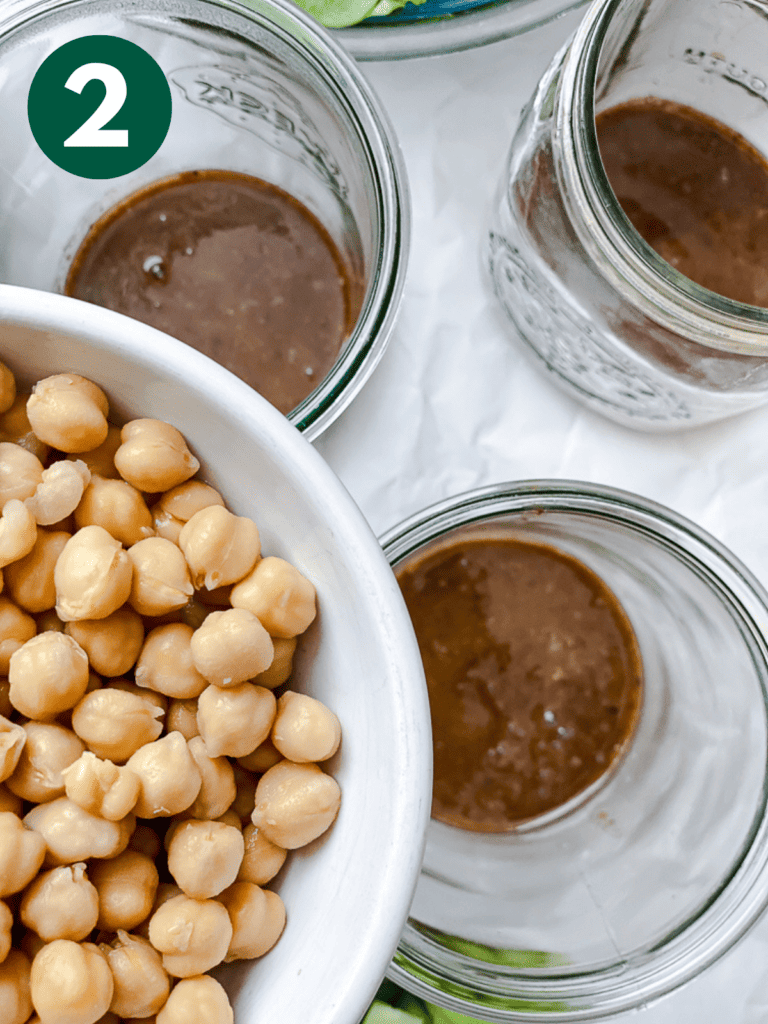 process s،t of adding chickpeas to three different jars