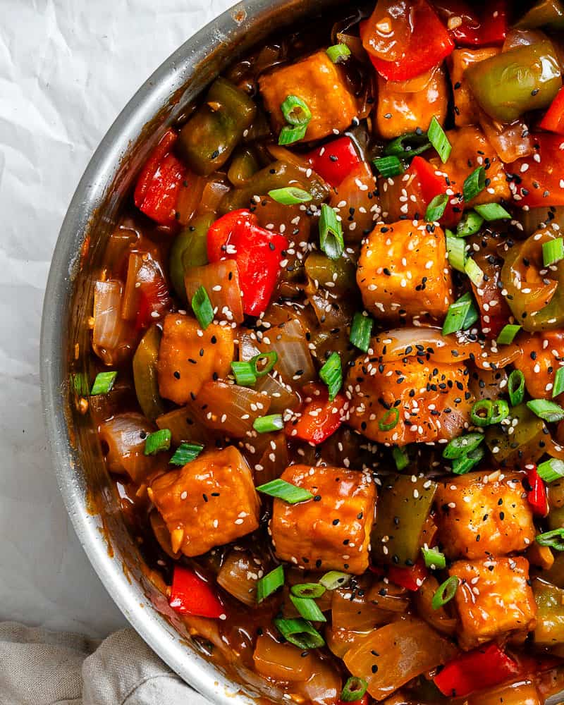 completed Sweet and Sour Tofu in a dish