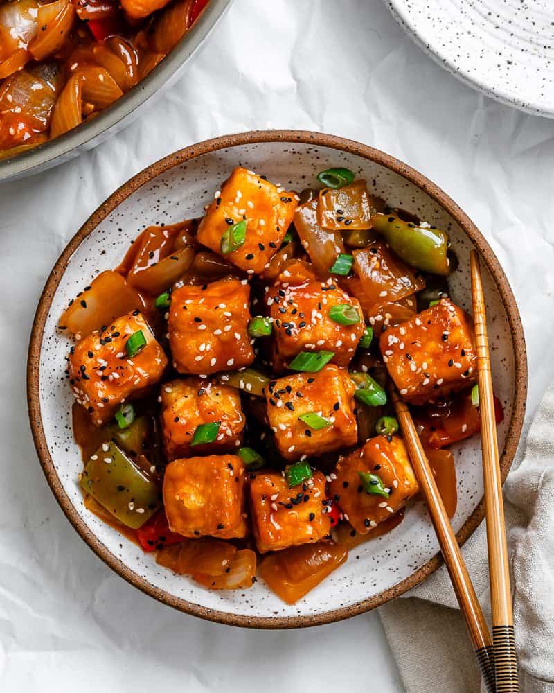 completed Sweet and Sour Tofu in a dish
