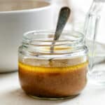 completed Basic Balsamic Vinaigrette in a jar