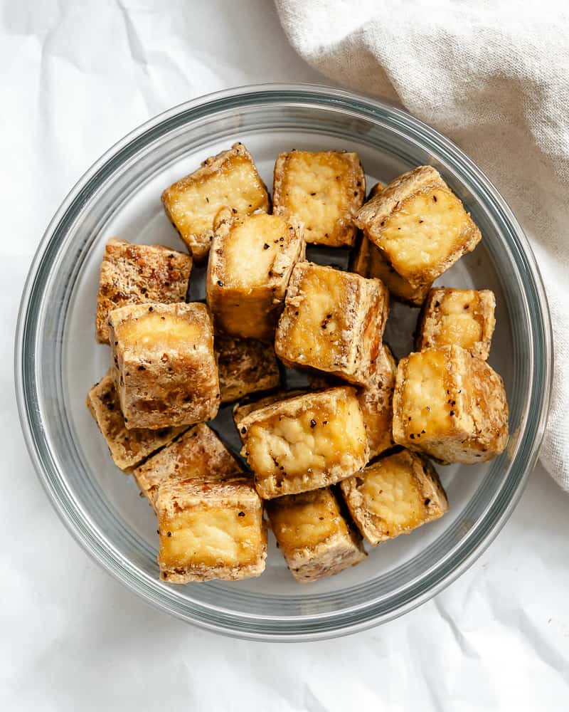 completed Crispy Baked Tofu in a bowl