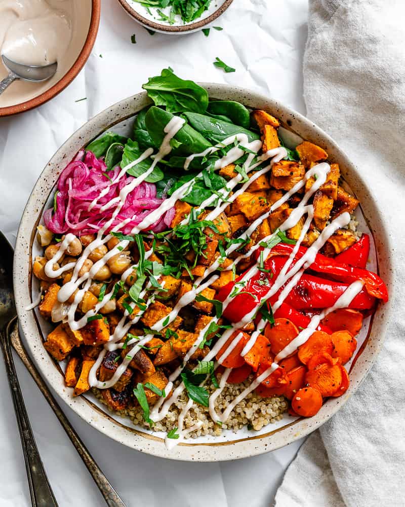 completed Sweet Potato Quinoa Bowl in a bowl