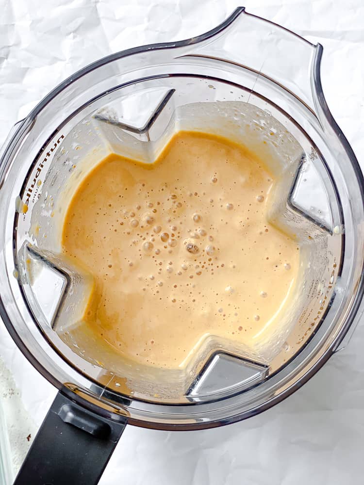 process shot showing Sweet Potato Smoothie in blender