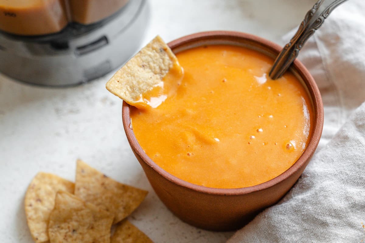 completed Vegan Nacho Cheese in a bowl