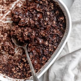 completed Chocolate Baked Oatmeal [Blended or Whole] in dish