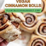 pinterest image for vegan cinnamon rolls.