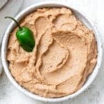 completed Mexican Pinto Bean Dip in a bowl