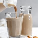 completed peanut milk in two glasses