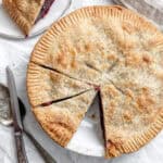 completed Easy Cherry Pie on a white surface