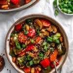 completed Kung Pao Vegetables on a plate