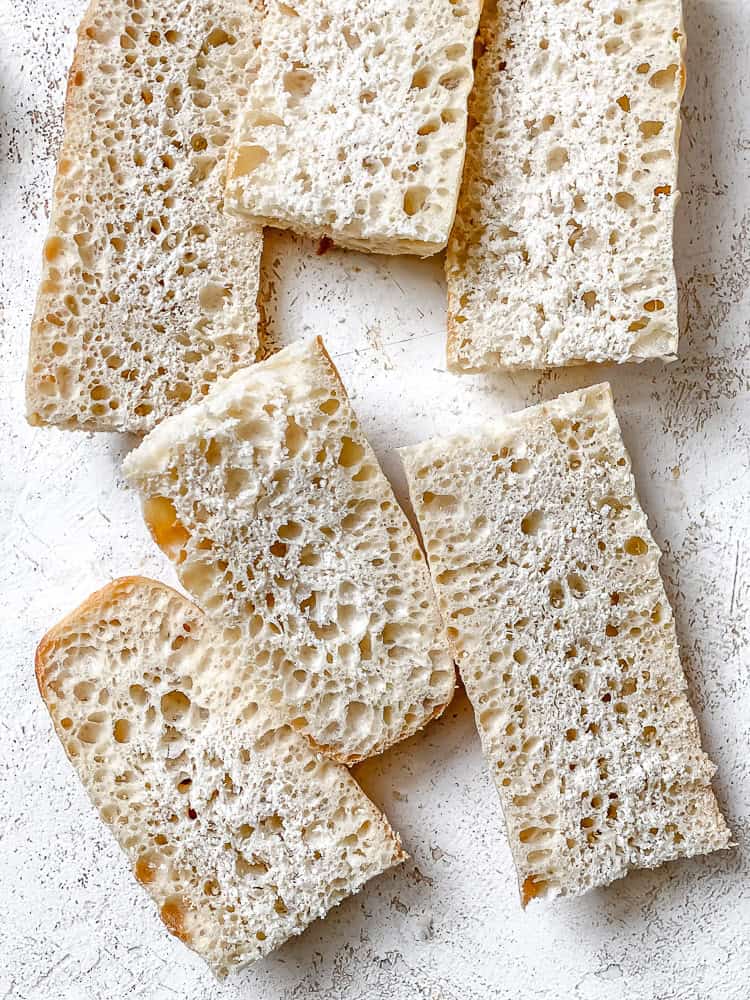 slices of bread on white surface