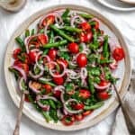 completed Green Bean Salad plated