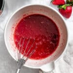 completed Easy Strawberry Glaze [For Cookies, Cake, Donuts] in bowl