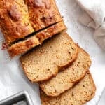 completed Sweet Potato Bread on a white surface