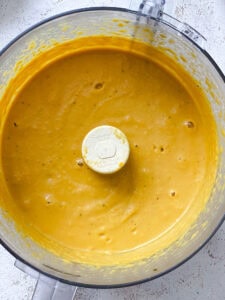 process shot showing ingredients in food processor
