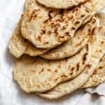 a pile of vegan naan.