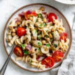 completed Summer Pasta Salad on a plate