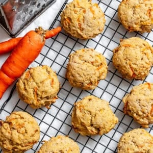 completed Carrot Cake Cookies (Vegan) on cooking rack