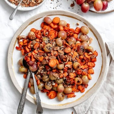 completed Carrot Grape Side Dish on a plate