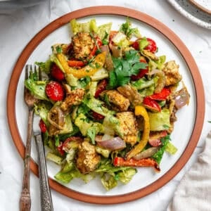 completed Fajita Salad [With Tofu] on a plate