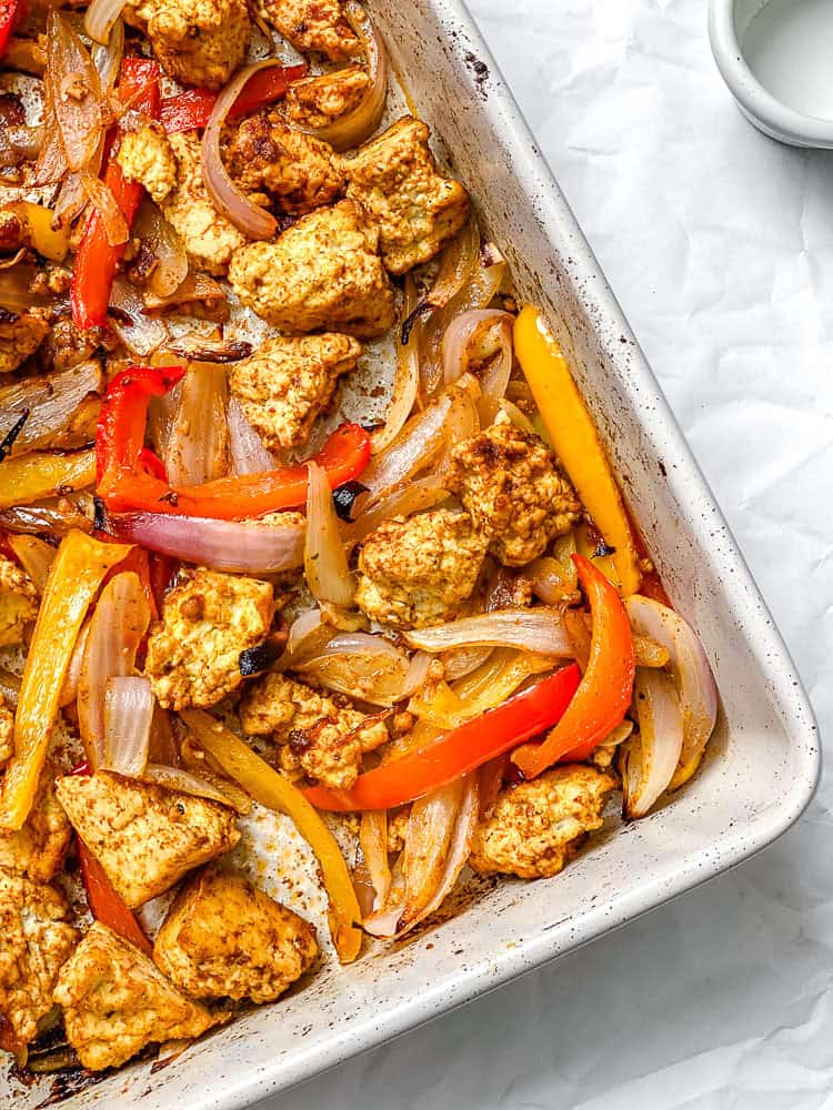 completed Fajita Salad [With Tofu] on a platter