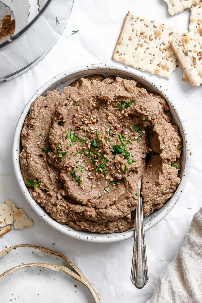 completed BEST Mushroom Pâté in a bowl